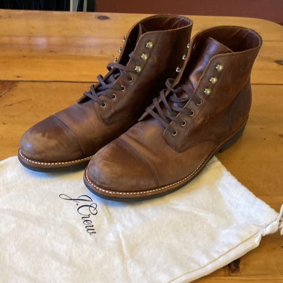 Lightly worn leather boots,